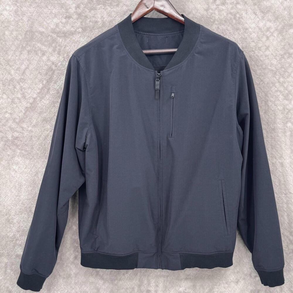 Fabletics Jacket Mens Large Blue Softshell Bomber… - image 1